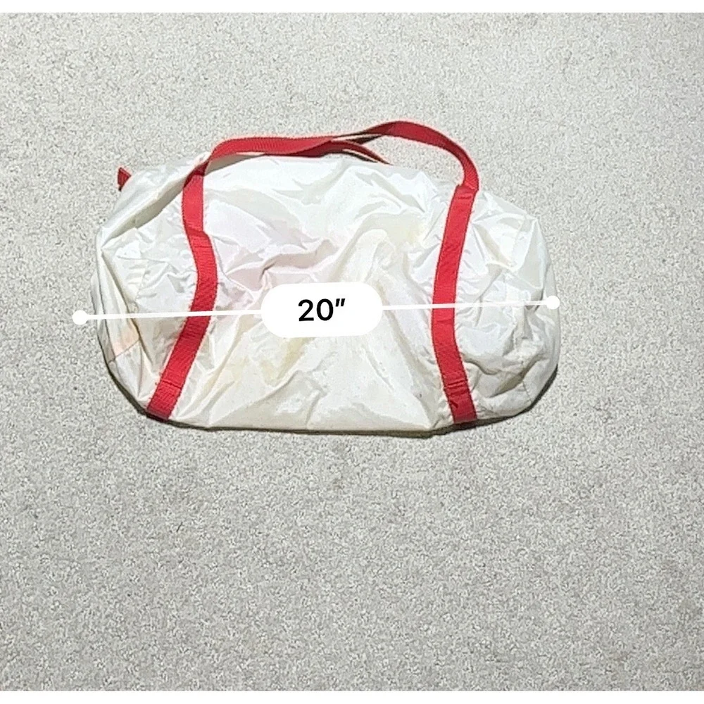 Vintage Team KangaROOS Duffel Bag White Red Shoes With Pockets Nylon Gym Bag